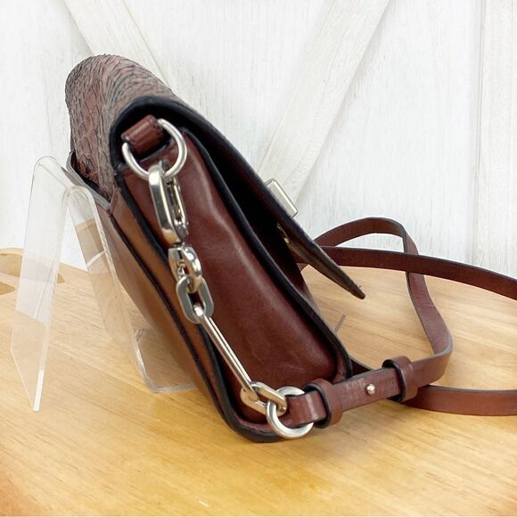 Coach Python Embossed Crosstown Crossbody Bag Brown - Picture 3 of 13